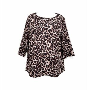 NWOT SHEIN leopard print 3/4 Sleeve Boxy Blouse. Size M